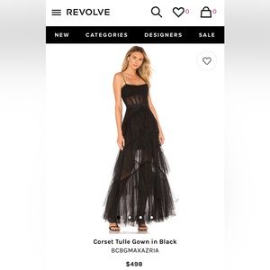 BCBG Corset Tulle Gown in Black